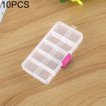 10 PCS Removable Grid Plastic Box Organizer for Jewelry Earring Fishing Hook Small Accessories, Size: Small, 10 Slots, 10 Slots  (White+Blue), 10 Slots (Pink+Blue), 10 Slots (Orange + blue), 10 Slots (Purple+Blue), 10 Slots  (White+Pink)