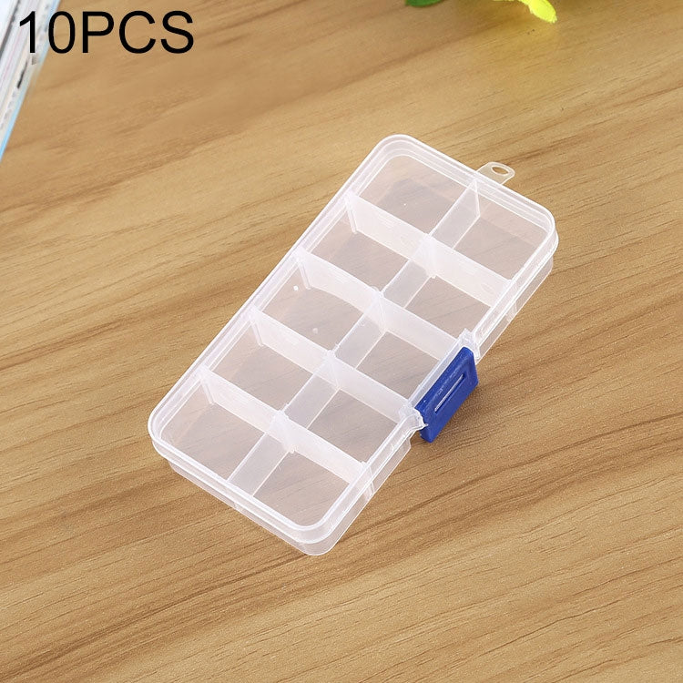 10 PCS Removable Grid Plastic Box Organizer for Jewelry Earring Fishing Hook Small Accessories, Size: Small, 10 Slots, 10 Slots  (White+Blue), 10 Slots (Pink+Blue), 10 Slots (Orange + blue), 10 Slots (Purple+Blue), 10 Slots  (White+Pink)