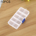 10 PCS Removable Grid Plastic Box Organizer for Jewelry Earring Fishing Hook Small Accessories, Size: Small, 10 Slots, 10 Slots  (White+Blue), 10 Slots (Pink+Blue), 10 Slots (Orange + blue), 10 Slots (Purple+Blue), 10 Slots  (White+Pink)