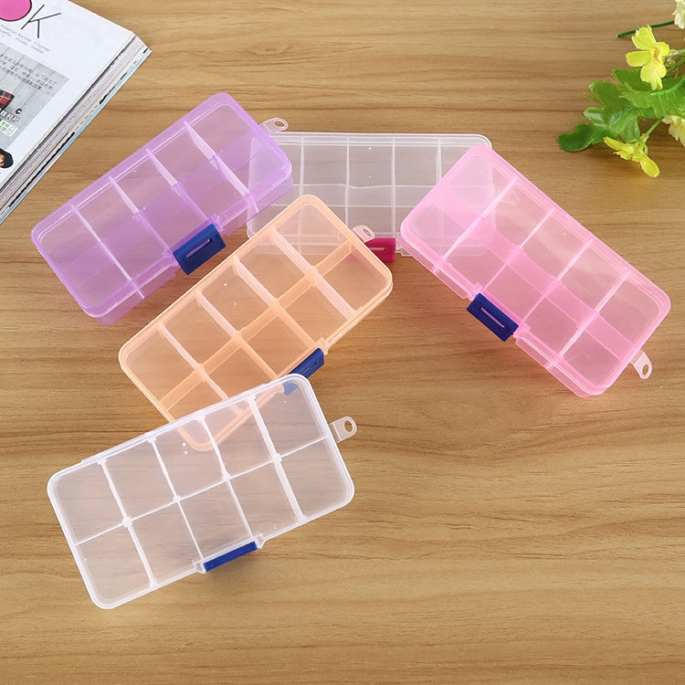 10 PCS Removable Grid Plastic Box Organizer for Jewelry Earring Fishing Hook Small Accessories, Size: Small, 10 Slots, 10 Slots  (White+Blue), 10 Slots (Pink+Blue), 10 Slots (Orange + blue), 10 Slots (Purple+Blue), 10 Slots  (White+Pink)
