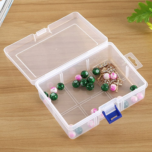 Plastic Jewelry Box Organizer Storage Container with Adjustable Dividers, Size: Large, 6 Slots, 6 Slots