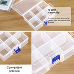 Plastic Jewelry Box Organizer Storage Container with Adjustable Dividers, Size: Large, 6 Slots, 6 Slots