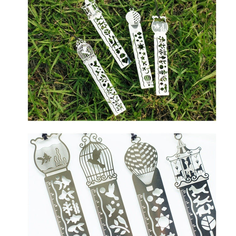 5 PCS Delicate Hollow Out Pattern Bookmark Ultra-thin Metal Bookmark Tape Ruler Fashion Bookmarks for School Office Supplies, Random Pattern Delivery, Bookmark 6
