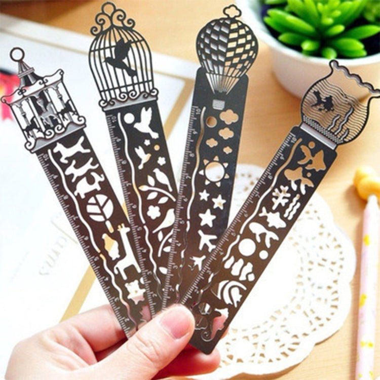 5 PCS Delicate Hollow Out Pattern Bookmark Ultra-thin Metal Bookmark Tape Ruler Fashion Bookmarks for School Office Supplies, Random Pattern Delivery, Bookmark 6