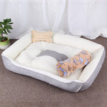 Dog Bone Pattern Big Soft Warm Kennel Pet Dog Cat Mat Blanket, with Blanket Size: S, 60×45×15cm, Size: S