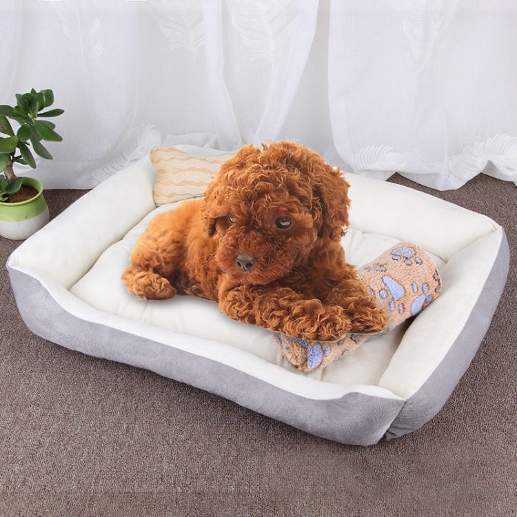 Dog Bone Pattern Big Soft Warm Kennel Pet Dog Cat Mat Blanket, with Blanket Size: S, 60×45×15cm, Size: S