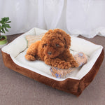 Dog Bone Pattern Big Soft Warm Kennel Pet Dog Cat Mat Blanket, with Blanket Size: S, 60×45×15cm, Size: S