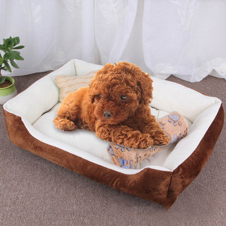 Dog Bone Pattern Big Soft Warm Kennel Pet Dog Cat Mat Blanket, with Blanket Size: S, 60×45×15cm, Size: S