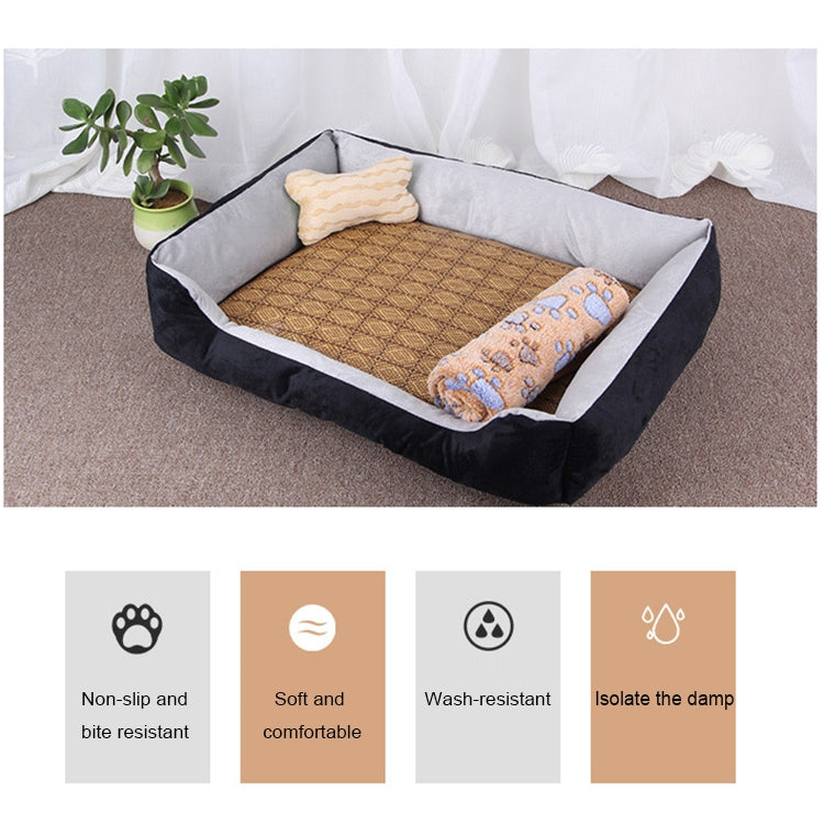 Dog Bone Pattern Big Soft Warm Kennel Pet Dog Cat Mat Blanket, Size: XXS, 45×30×15cm, Size: XXS