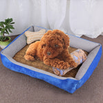 Dog Bone Pattern Big Soft Warm Kennel Pet Dog Cat Mat Blanket, with Rattan Mat & Blanket Size: L, 80×60×15cm, Size: L