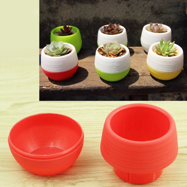 Colourful Mini Round Plastic Plant Flower Pot Garden Home Office Decoration Nursery Pots  Plant Flowerpot with Water Tank, Random Color Delivery, Flower Pot 3