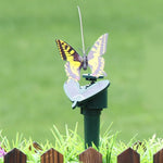 Solar Powered Electric Rotating Butterfly Hummingbird Decorative Fly Simulation Butterfly Pet Funny Toy Gardening Pastoral Decoration Toys, Butterfly 2