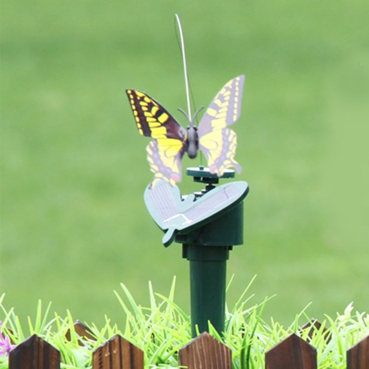Solar Powered Electric Rotating Butterfly Hummingbird Decorative Fly Simulation Butterfly Pet Funny Toy Gardening Pastoral Decoration Toys, Butterfly 2