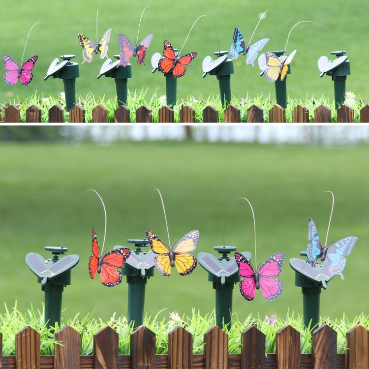 Solar Powered Electric Rotating Butterfly Hummingbird Decorative Fly Simulation Butterfly Pet Funny Toy Gardening Pastoral Decoration Toys, Butterfly 2