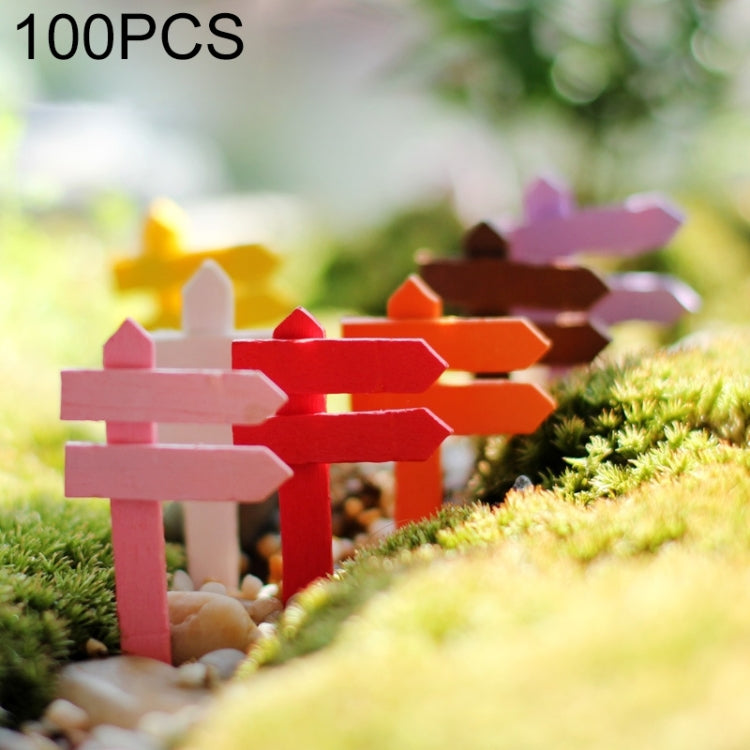 10pcs Mini Wooden Fences Signpost Garden Ornament DIY Plant Labels Pots Scenery Decoration Micro-landscape DIY Ornaments Multi-meat Wooden Ornaments, Random Color Delivery, Mini Wooden Fences Ornament