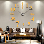 Creative 3D Mirror DIY Wall Sticker Clock, Size: 120*120cm, Size: 120*120cm(Black), Size: 120*120cm(White), Size: 120*120cm(Yellow)