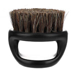 Men Ring Design Portable Boar Brush Black ABS Haircut Cleaning Shaving Brush