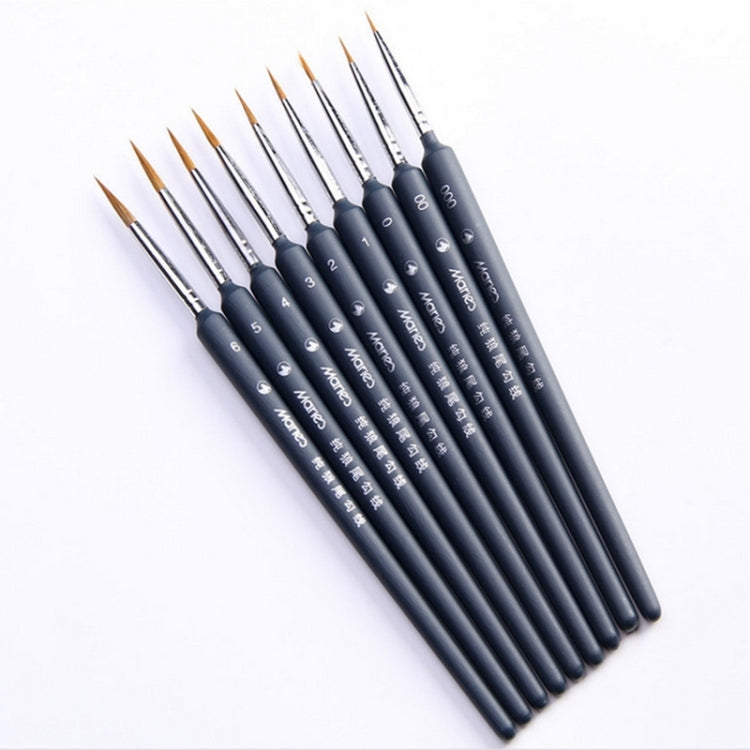 9 in 1 Art Supplies Weasel Hair Brush Watercolor Hook Line Brush Depict the Edge Pen Oil Painting Pen, Oil Painting Pen