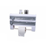 Kitchen Wall Mounted Cling Film Holder Wrap Storage Rack Hanger Rack Cutting Device, Size: 39 x 10 x 24cm, Grey, Khaki