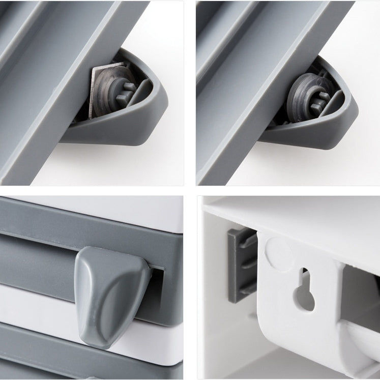 Kitchen Wall Mounted Cling Film Holder Wrap Storage Rack Hanger Rack Cutting Device, Size: 39 x 10 x 24cm, Grey, Khaki