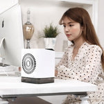 مروحة تبريد مكتبية صغيرة مع مرطب، مروحة تكييف هواء مع رش ترطيب، بدون تحكم عن بعد