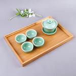 Bamboo Right Angle Tea Tray Tea Table, Size:  41x29cm, Size: 41x29cm