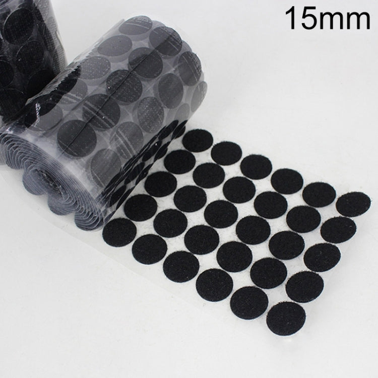 1000 PCS 16mm Round Nylon Adhesive Hook and Loop Fastener, 15mm (Black), 15mm (White)