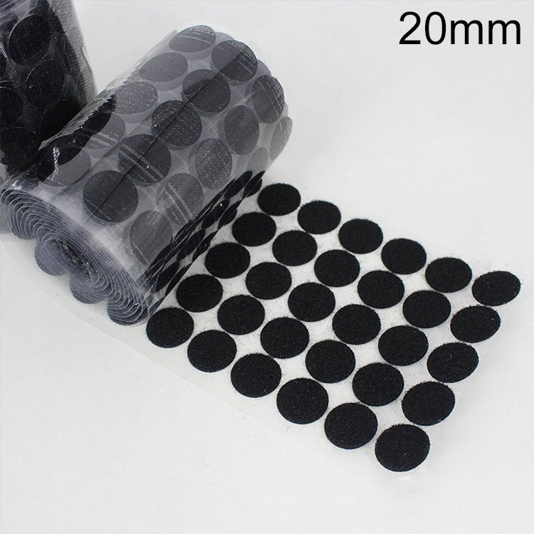 1000 PCS 20mm Round Nylon Adhesive Hook and Loop Fastener, 20mm (Black), 20mm (White)