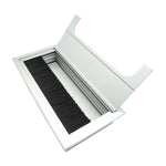 8x16cm Desk Dustproof Aluminum Wire Box Threading Box with Brush, 8x16cm