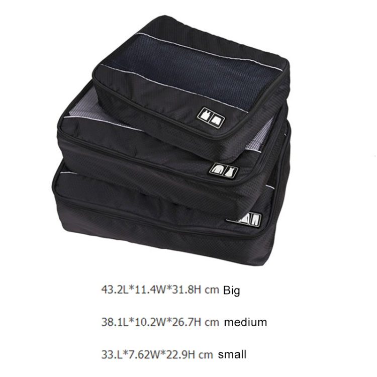 3 PCS / Sets Multi-function Football Texture 210D Polyester Waterproof Travel Clothes Underwear Storage Bag