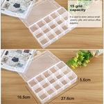 Removable Grid Compartment Plastic Box Organizerfor Jewelry Earring Fishing Hook Small Accessories, Size: Large, 15 Slots, 15 Slots