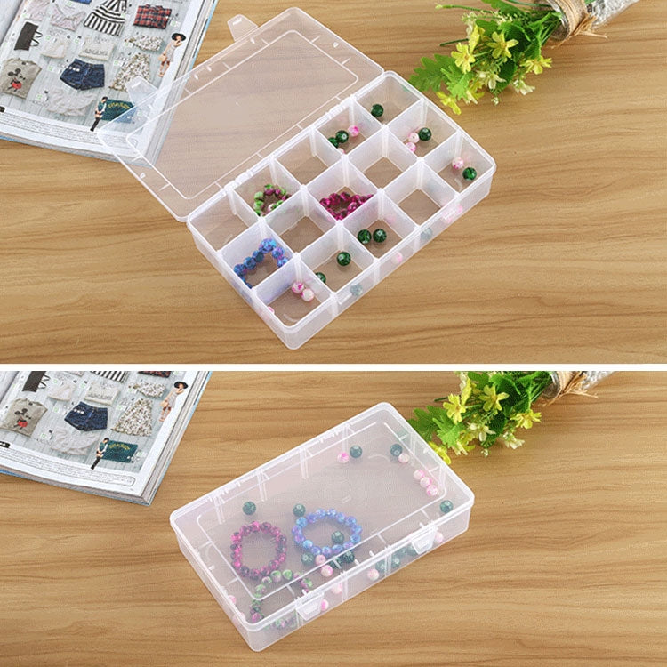 Removable Grid Compartment Plastic Box Organizerfor Jewelry Earring Fishing Hook Small Accessories, Size: Large, 15 Slots, 15 Slots
