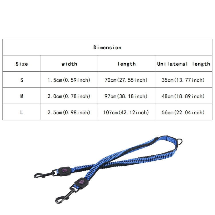 Pet Telescopic Buffer Double Traction Rope Nylon Reflective Braided Rope, Small, Length: 70cm, Random Color Delivery , Double Traction 70cm