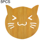 5pcs Cute Cartoon Kitchen Table Protect Wood Cup Pad Heat Insulation Coaster Mat, Random Style Delivery, Table Mats 2