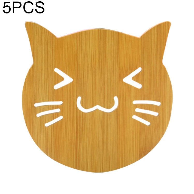 5pcs Cute Cartoon Kitchen Table Protect Wood Cup Pad Heat Insulation Coaster Mat, Random Style Delivery, Table Mats 2