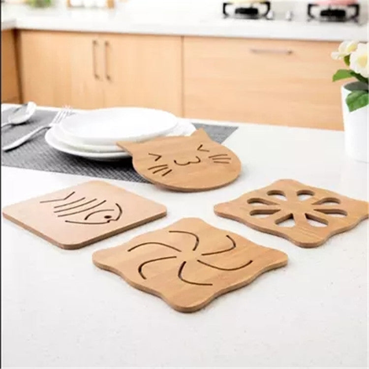 5pcs Cute Cartoon Kitchen Table Protect Wood Cup Pad Heat Insulation Coaster Mat, Random Style Delivery, Table Mats 2