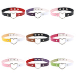 Japanese Harajuku PU Leather Heart Shape Punk Collar Fashion Female Choker Necklace, Random Color Delivery, TXXQ