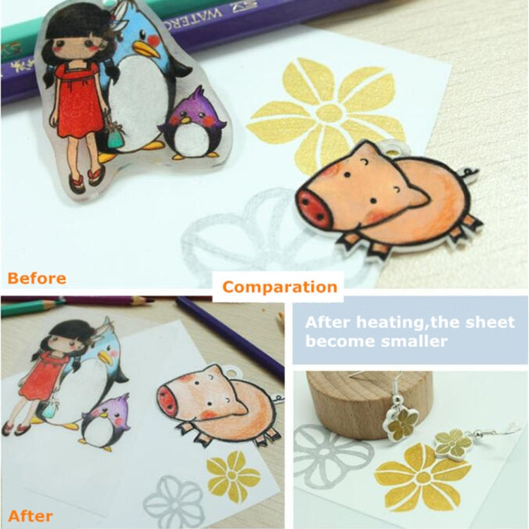 50 PCS Transparent Not Grinding Heat Shrink Film DIY Heat Shrink Film, DIY Heat Shrink Film (Not Grinding)