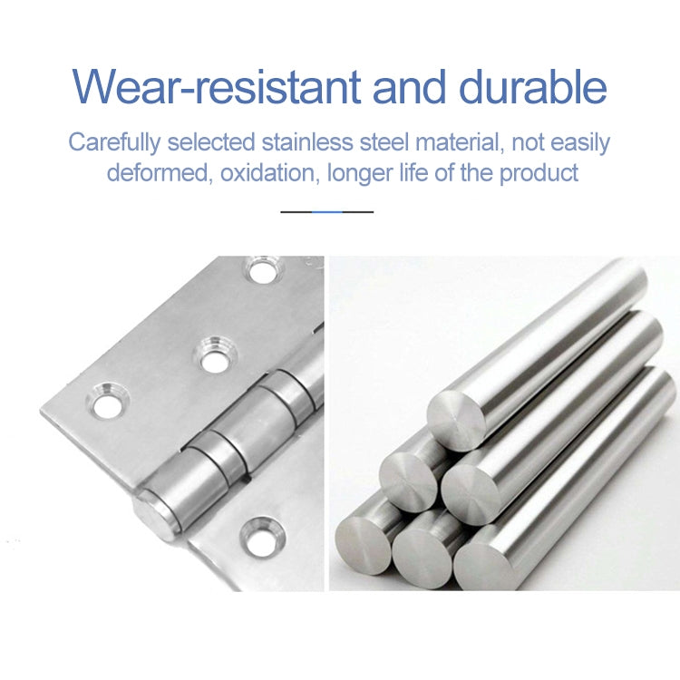 2 PCS Thick Stainless Steel Flat Hinges Home Cabinet Door Hinge, Size: 100x75mm, 100x75mm