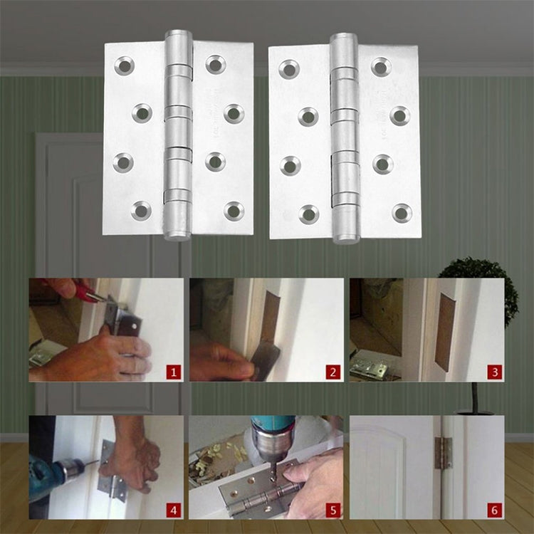 2 PCS Thick Stainless Steel Flat Hinges Home Cabinet Door Hinge, Size: 100x75mm, 100x75mm
