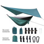 Outdoor Weatherproof Mosquito Net Hammock Backdrop Set, 360x290cm Lake Green