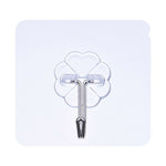 10pcs PVC + Stainless Steel Thick Plum Shape Seamless Adhesive Hook Waterproof Transparent Strong Stick Hook Kitchen Wall Mount, Thick
