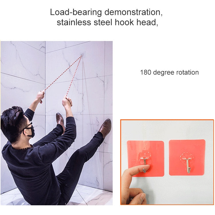 10pcs PVC + Stainless Steel Thick Plum Shape Seamless Adhesive Hook Waterproof Transparent Strong Stick Hook Kitchen Wall Mount, Thick