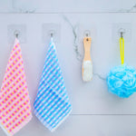 10pcs PVC + Stainless Steel Thick Plum Shape Seamless Adhesive Hook Waterproof Transparent Strong Stick Hook Kitchen Wall Mount, Thick