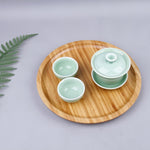 Household Creative Simple Round Bamboo Tea Tray Mini Tea Table, Diameter: 30cm, Diameter: 30cm