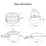 Hewolf 1692 Outdoor Camping Tableware Pots Cookwear Set for 2-3 Person, HW-K1692 For 2-3 Person