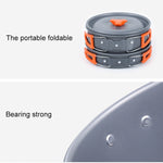 Hewolf 1692 Outdoor Camping Tableware Pots Cookwear Set for 2-3 Person, HW-K1692 For 2-3 Person