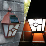 Solar Retro Hexagonal LED Wall Lamp Outdoor Light Sensor Control Landscape Light