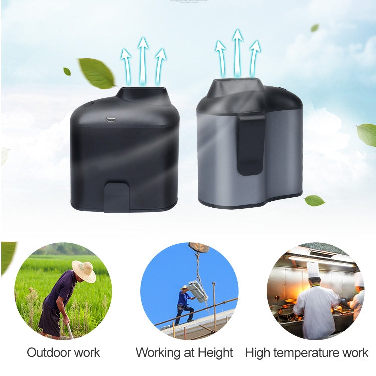 Portable Creative Hanging Waist USB Fan with Three Adjustable Wind Speed, Black, Grey