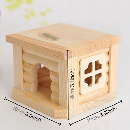 Pet Flat Roof Wooden House Hut Pets Cage for Small Animal Rabbit Hamster, Flat Roof Wooden House
